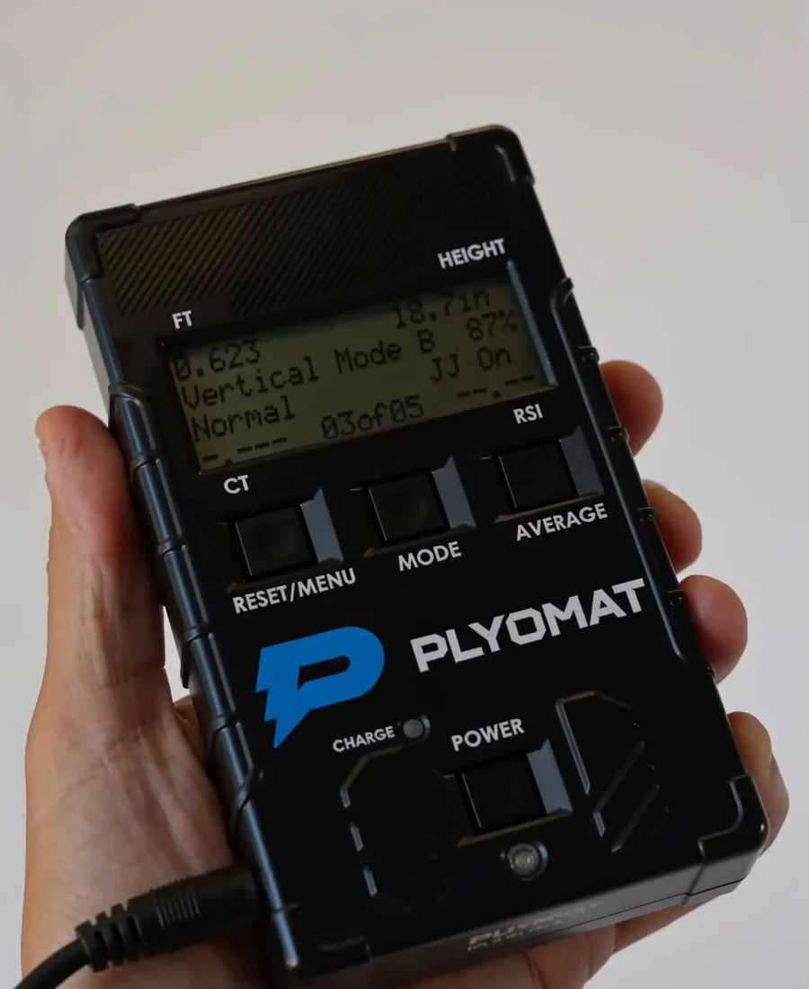 Plyomat Controller displaying a measured jump result